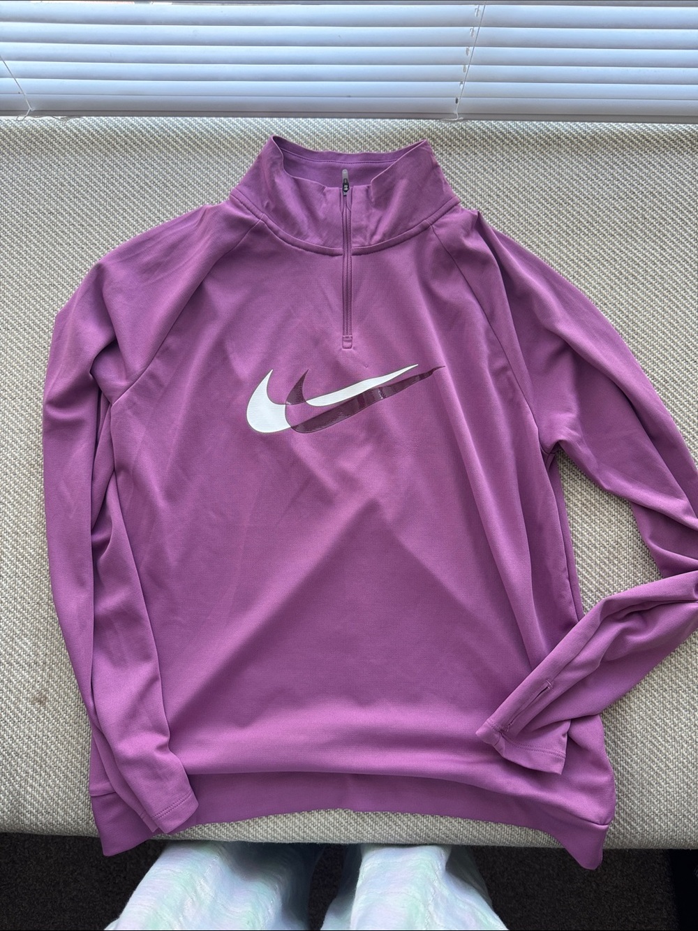 Nike Purple Quarter-Zip Pullover with Dual Swoosh